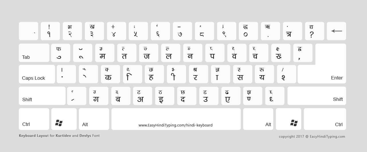 Delys Font keyboard in a light mode ideal for printing