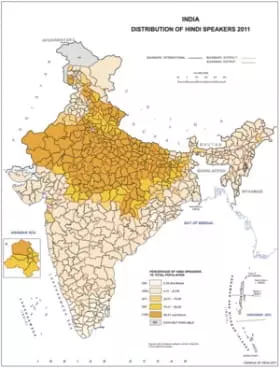 Distribution of Hindi Speakers